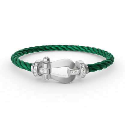 [Super Jewellery]FORCE LARGE HORSESHOE HALF DIAMOND BRACELET SILVER