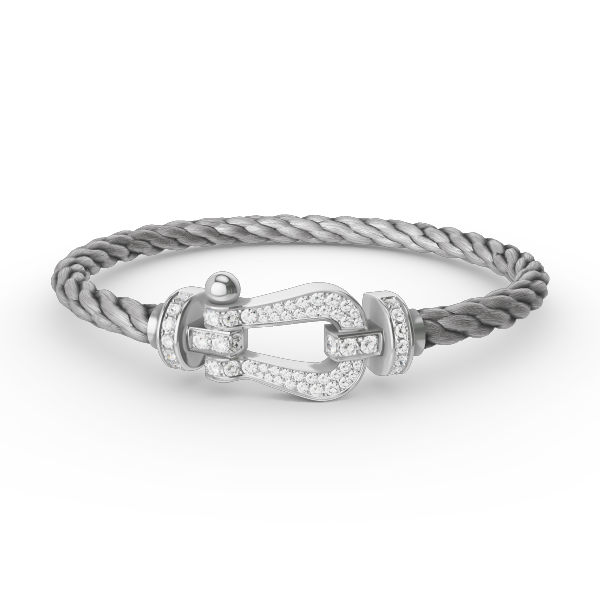 [Super Jewellery]FORCE LARGE HORSESHOE FULL DIAMOND BRACELET SILVER