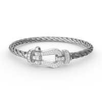 [Super Jewellery]FORCE LARGE HORSESHOE FULL DIAMOND BRACELET SILVER