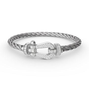 [Super CiCi ]FORCE LARGE HORSESHOE FULL DIAMOND BRACELET SILVER