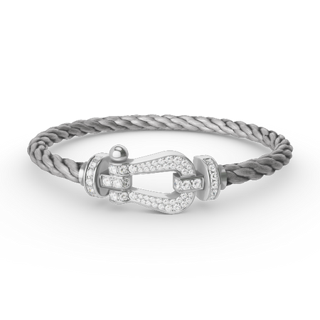 [Super Jewellery]FORCE LARGE HORSESHOE FULL DIAMOND BRACELET SILVER