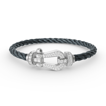 [Super Jewellery]FORCE LARGE HORSESHOE FULL DIAMOND BRACELET SILVER