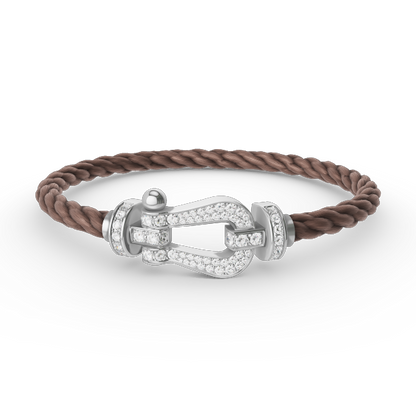 [Super Jewellery]FORCE LARGE HORSESHOE FULL DIAMOND BRACELET SILVER