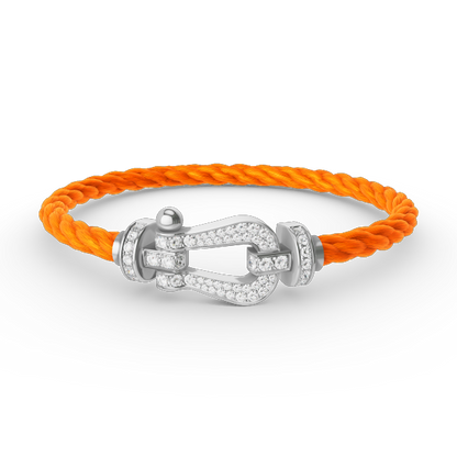 [Super Jewellery]FORCE LARGE HORSESHOE FULL DIAMOND BRACELET SILVER
