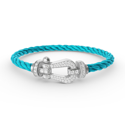 [Super Jewellery]FORCE LARGE HORSESHOE FULL DIAMOND BRACELET SILVER