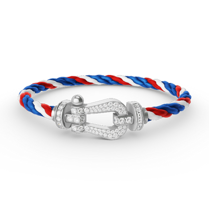 [Super Jewellery]FORCE LARGE HORSESHOE FULL DIAMOND BRACELET SILVER