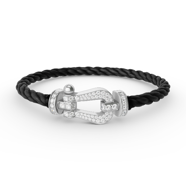 [Super Jewellery]FORCE LARGE HORSESHOE FULL DIAMOND BRACELET SILVER