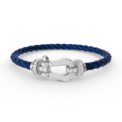 [Super Jewellery]FORCE LARGE HORSESHOE FULL DIAMOND BRACELET SILVER