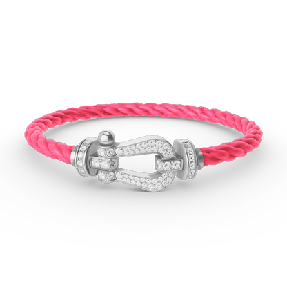 [Super Jewellery]FORCE LARGE HORSESHOE FULL DIAMOND BRACELET SILVER