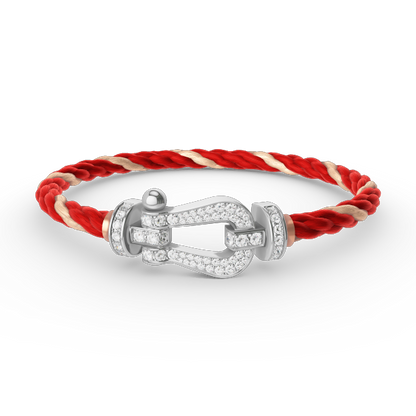 [Super Jewellery]FORCE LARGE HORSESHOE FULL DIAMOND BRACELET SILVER