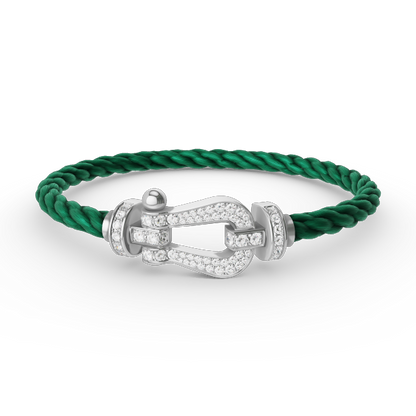 [Super Jewellery]FORCE LARGE HORSESHOE FULL DIAMOND BRACELET SILVER