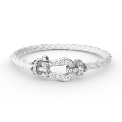 [Super Jewellery]FORCE LARGE HORSESHOE FULL DIAMOND BRACELET SILVER