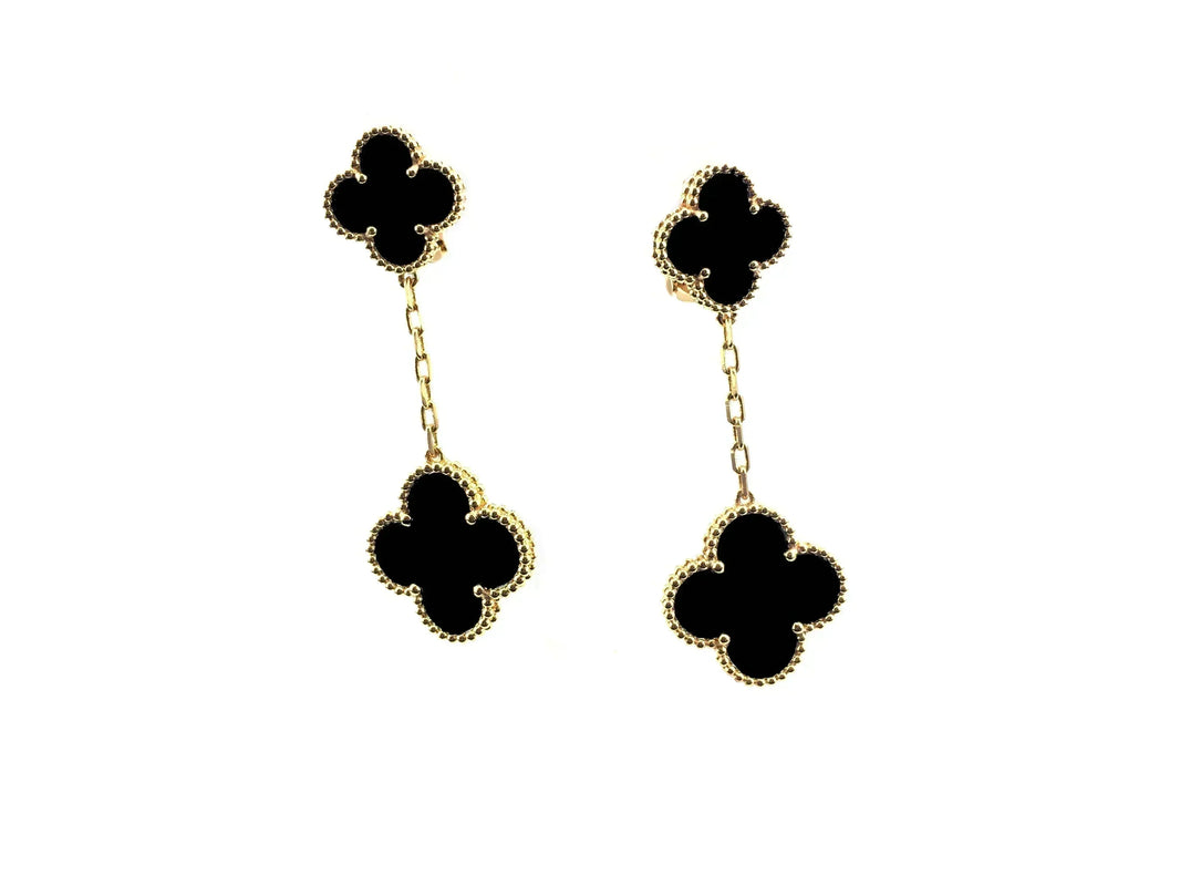 [Super Jewellery]CLOVER 2 MOTIFS  EARRINGS (MULTIPLE CHOICESC