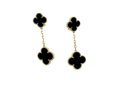 [Super Jewellery]CLOVER 2 MOTIFS  EARRINGS (MULTIPLE CHOICESC