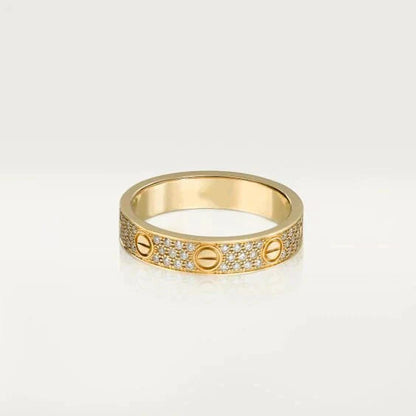 [Super Jewellery]LOVE RING 3.6MM DIAMOND PAVED