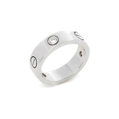 [Super Jewellery]LOVE RING 5.5MM 3 DIAMONDS SILVER