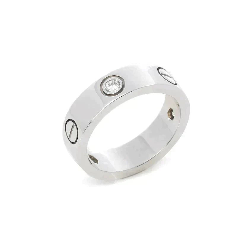 [Super CiCi ]LIEBESRING 5,5MM 3 DIAMANTEN SILBER