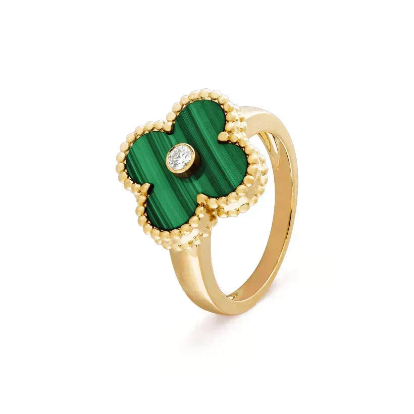 [Super CiCi ]KLEE MALACHIT RING GOLD DIAMANT