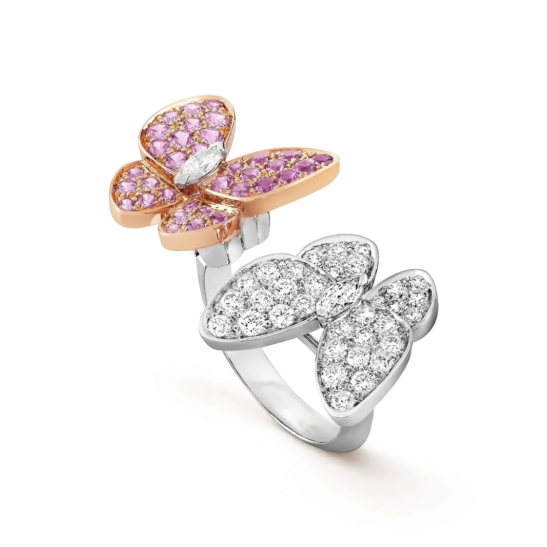 [Super Jewellery]TWIN BUTTERFLY DIAMOND RING