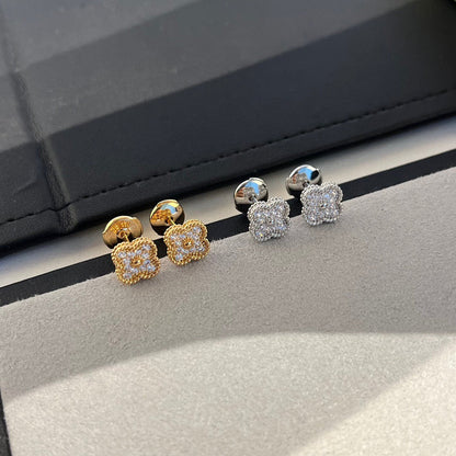 [Super Jewellery]CLOVER MINI DIAMOND STUD EARRINGS