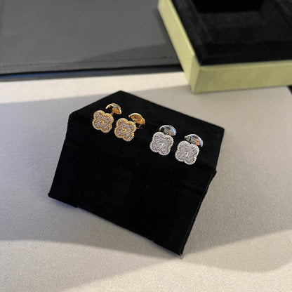 [Super Jewellery]CLOVER MINI DIAMOND STUD EARRINGS