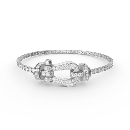 [Super Jewellery]FORCE  LARGE HORSESHOE FULL DIAMOND TENNIS BRACELET